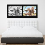 Painting-By-Numbers-Kits-For-Adults-Animals-Bedroom-Wall- Elephant Giraffe