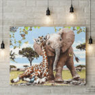 Painting-By-Numbers-Kits-For-Adults-Animals-Wall-Mockups- Elephant Giraffe